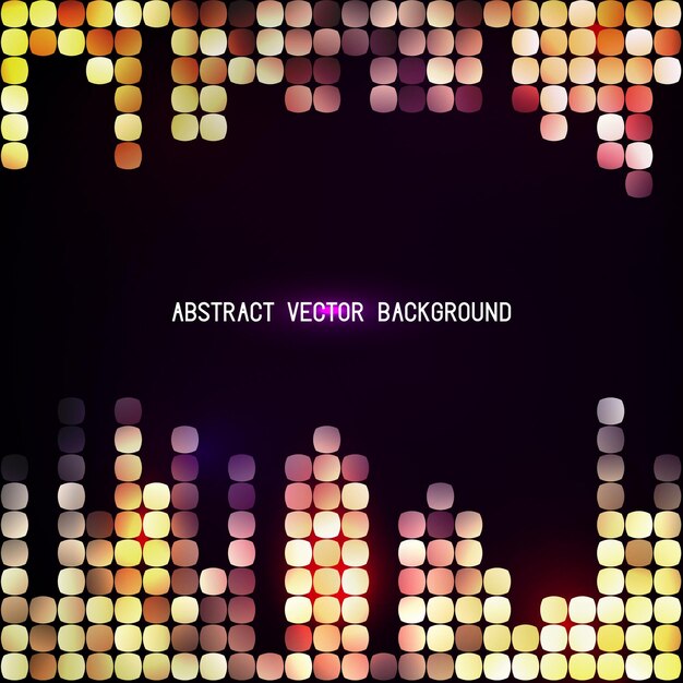 Glowing vector music background Mosaic with light reflections and equalizer