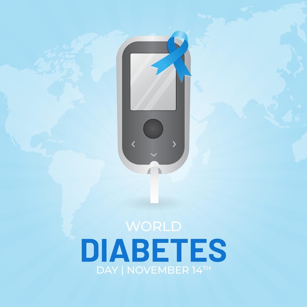 Glucose Meter illustration World Diabetes Day November 14th