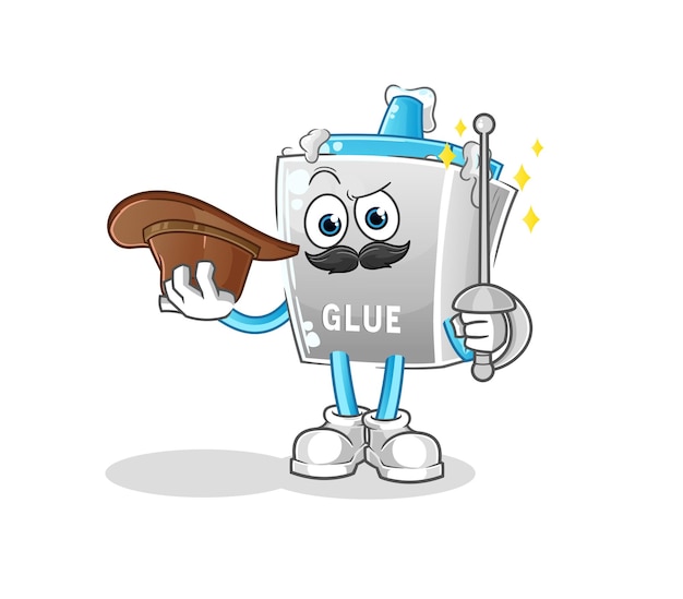 Glue fencer character cartoon mascot vector