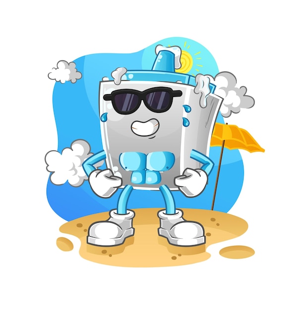 Glue sunbathing in summer character vector