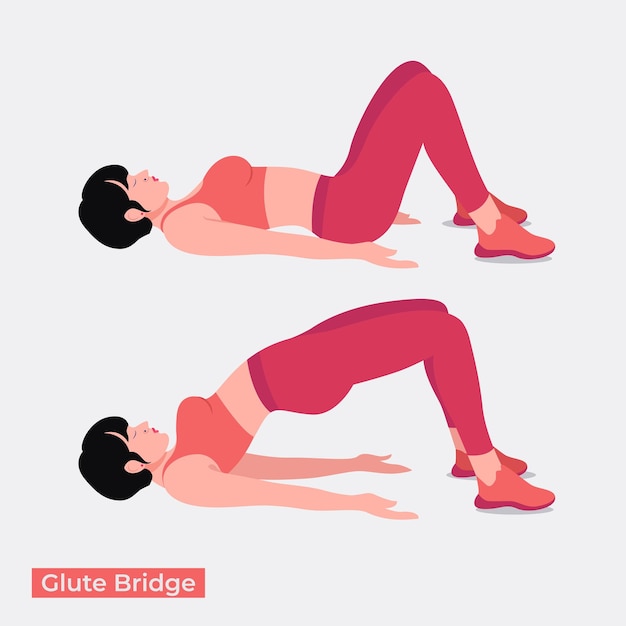 Glute bridge exercise Woman workout fitness aerobic and exercises