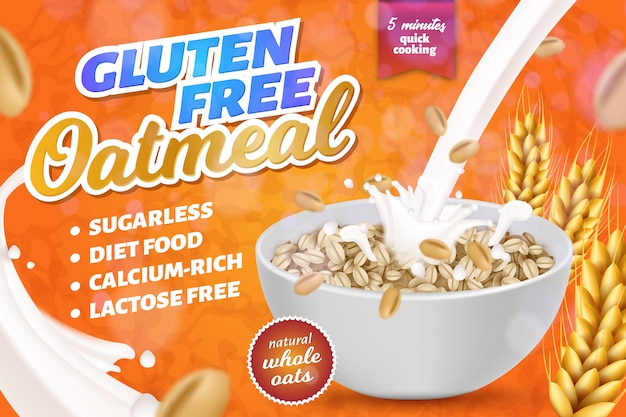 Gluten, Lactose Free Oatmeal Horizontal Banner