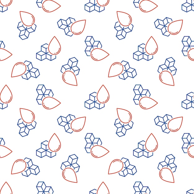 Glycemia vector Sugar in Blood concept line seamless pattern