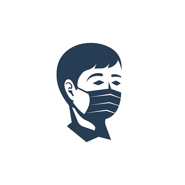 Glyph icon medical mask vector Black silhouette human