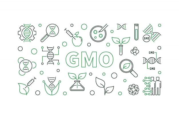 GMO simple horizontal outline illustration