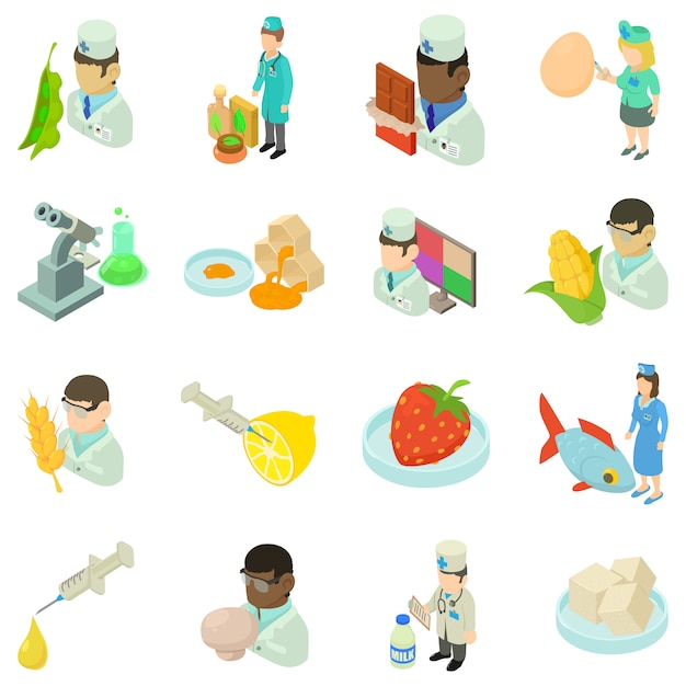 GMO test icon set