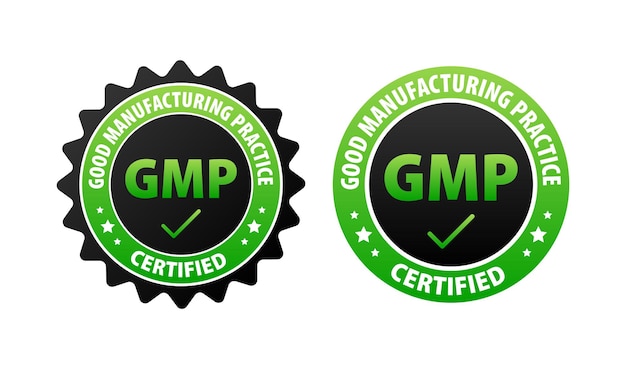 Vector gmp good manufacturing practice certified sign label