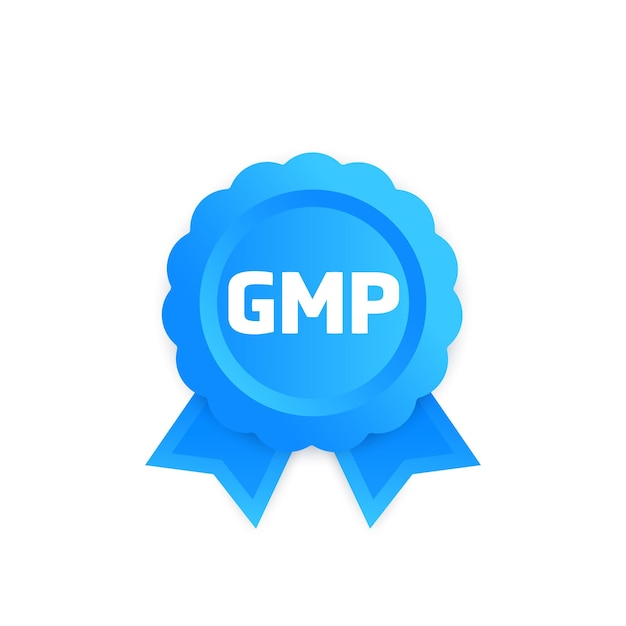 Vector gmp vector icon good manufacturing practice badge