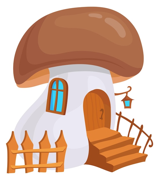 Gnome cartoon house Woodland fairytale mushroom building