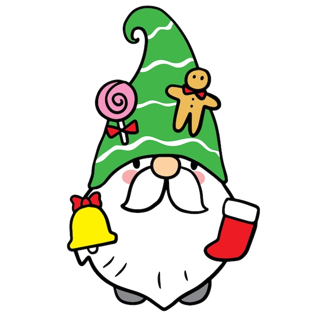 Gnome Christmas, Cartoon cute character vector.