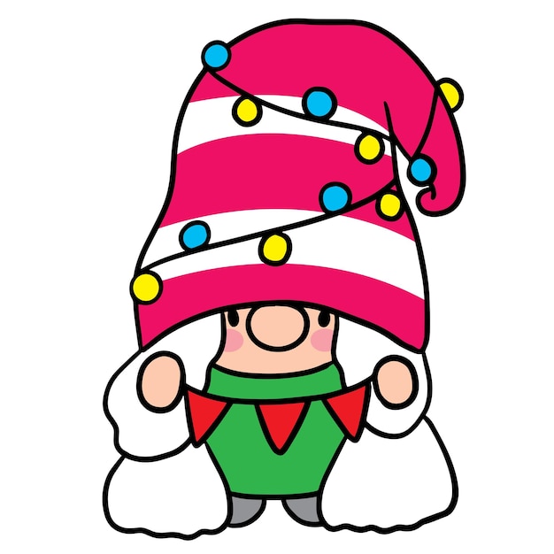 Gnome Christmas, Cartoon cute character vector.