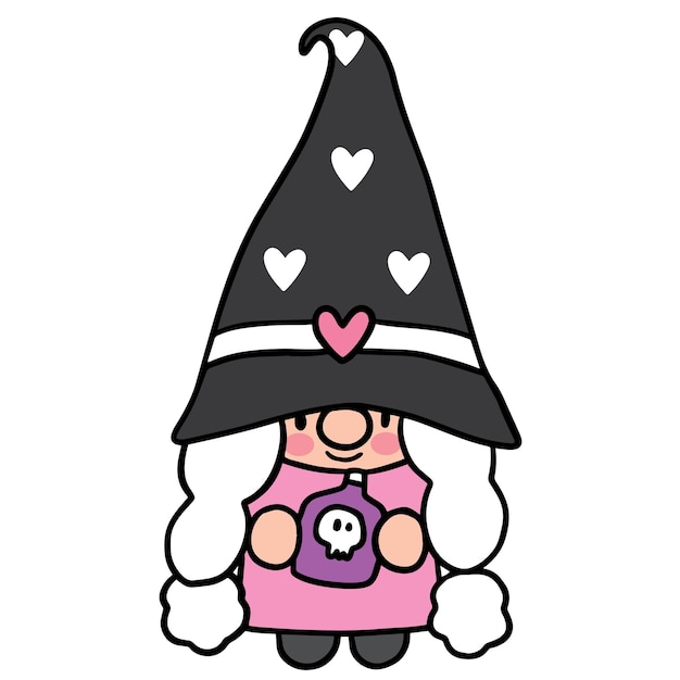 Gnome Halloween, Cute cartoon character vector.