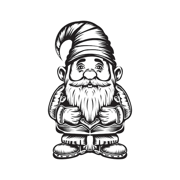 gnome vector art illustration design white background