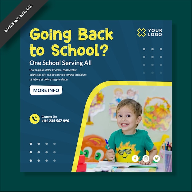 Go back to school instagram template design