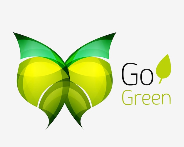 Go green abstract nature logo