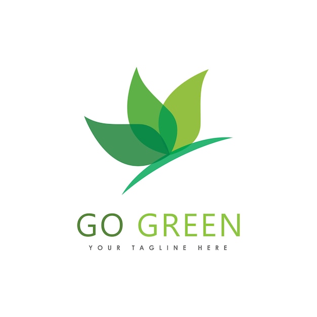 Go Green Eco Tree Leaf Logo Template design