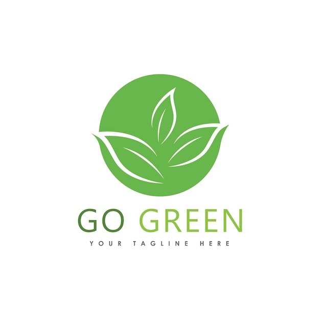 Go Green Eco Tree Leaf Logo Template design