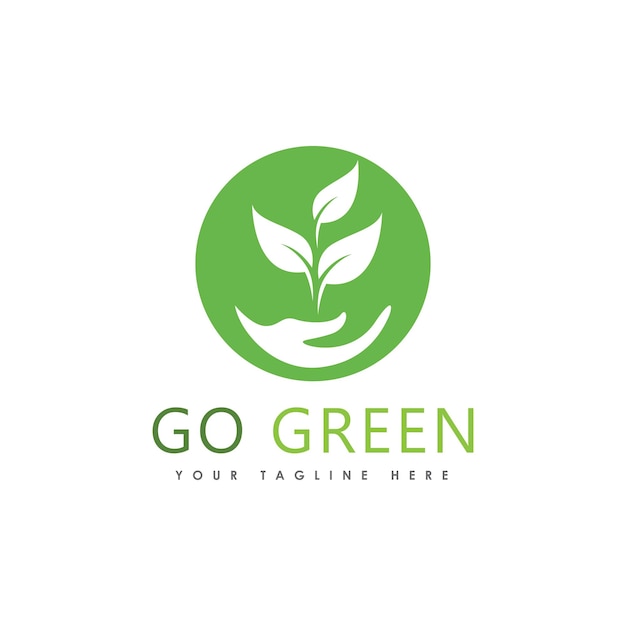 Go Green Eco Tree Leaf Logo Template design