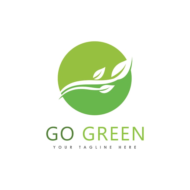 Go Green Eco Tree Leaf Logo Template design