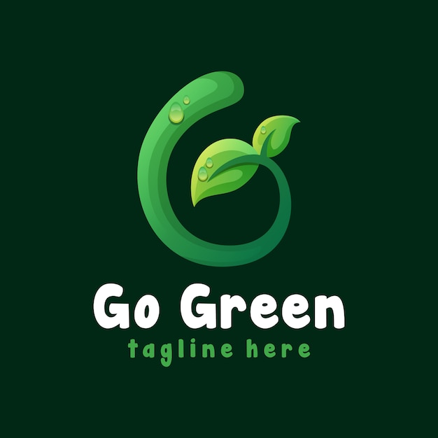 Go green leaf logo template