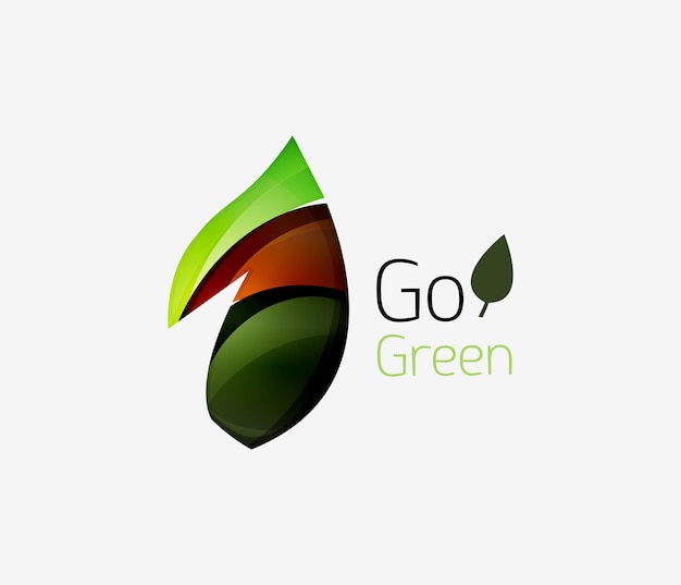 Go green logo Green nature concept