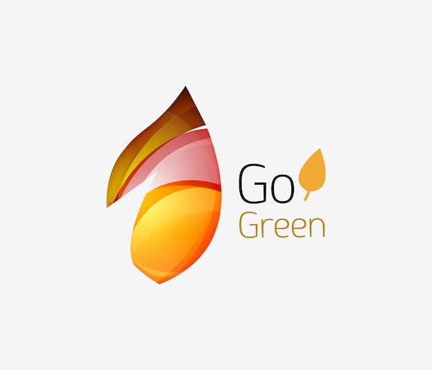 Go green logo Green nature concept