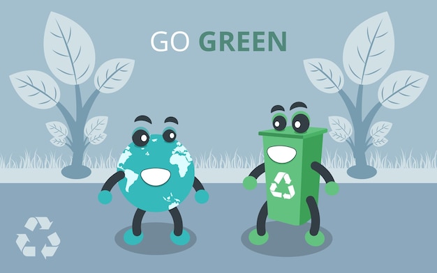 Go green supportive illustration