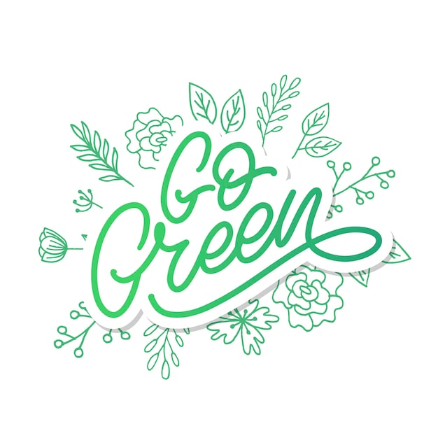 Go Green trendy brush lettering