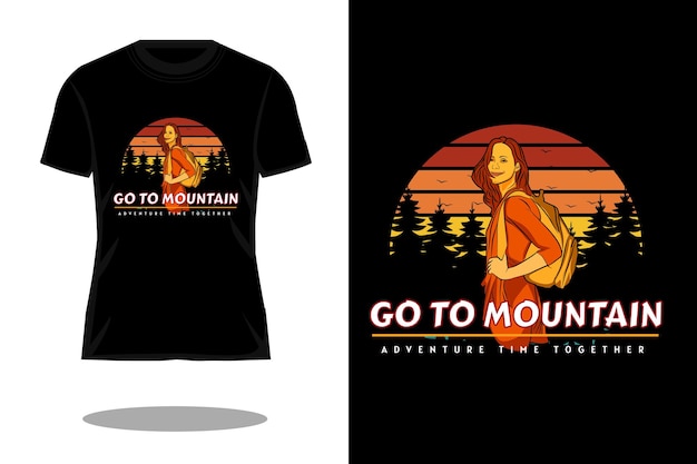 Go to mountain retro t shirt design