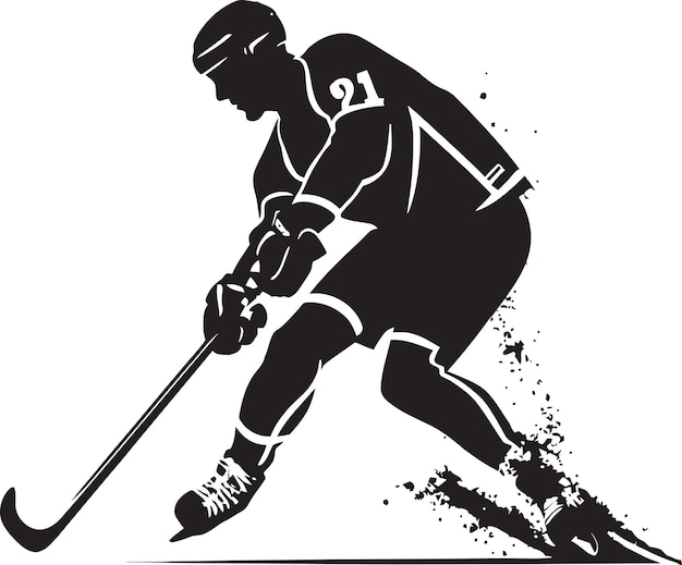 Goal Scoring Guru Hockey Player Vector Art