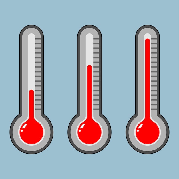 Goal thermometers icon set Thermometr vector goal thermometers at different levels