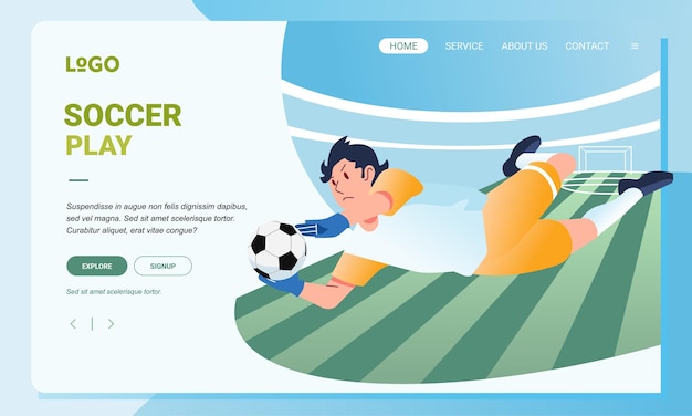 A goalkeeper jumps and catches the ball that will go into the goal landing page banner