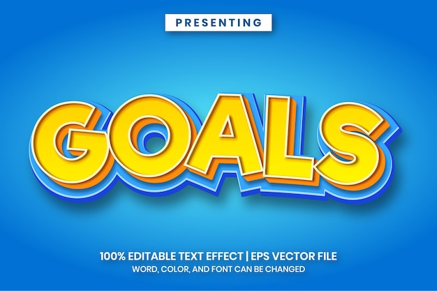 Goals - cartoon game title style text effect