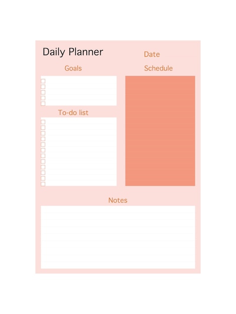 Goals and to do list minimalist planner Daily priorities Habit track weekly Travel and trip plan Bucket list personal organizer printable sheet layout Vertical insert for diary