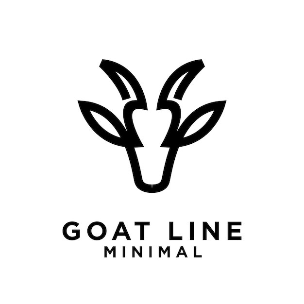 Vector goat black line logo icon design illustration