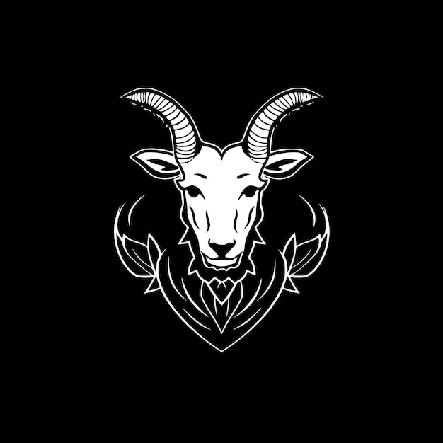 Goat Black and White Isolated Icon Vector illustration