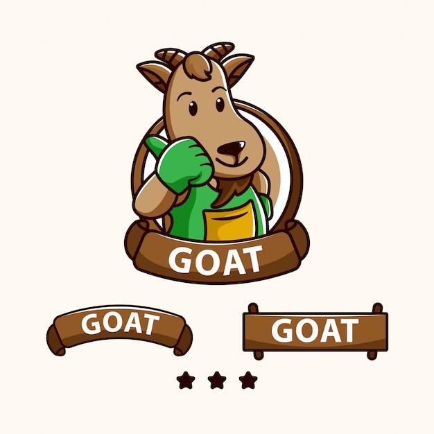 Goat character for livestock, restaurant and dairy business logo