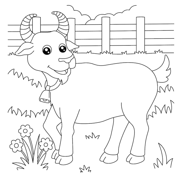 Goat Coloring Page for Kids