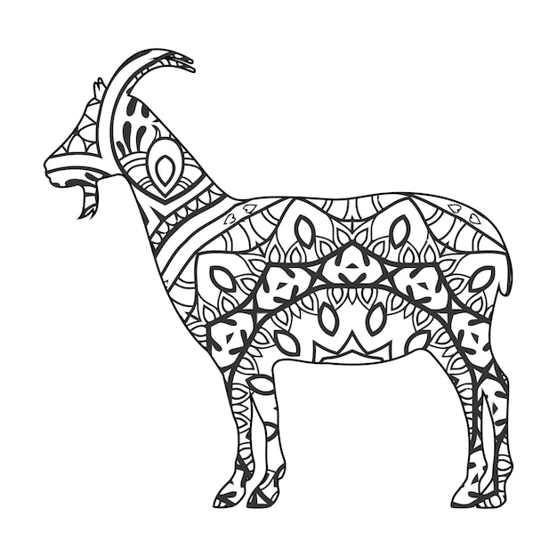 Goat coloring page for kids