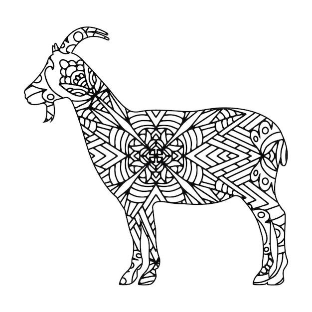 Goat coloring page for kids