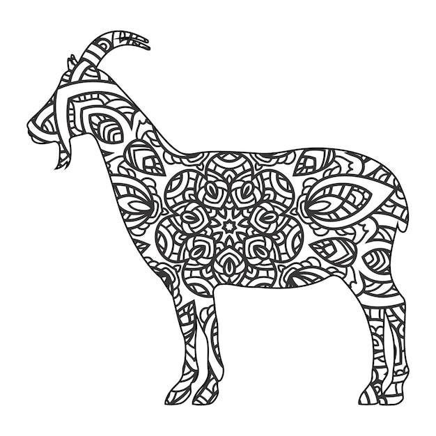 Goat coloring page for kids