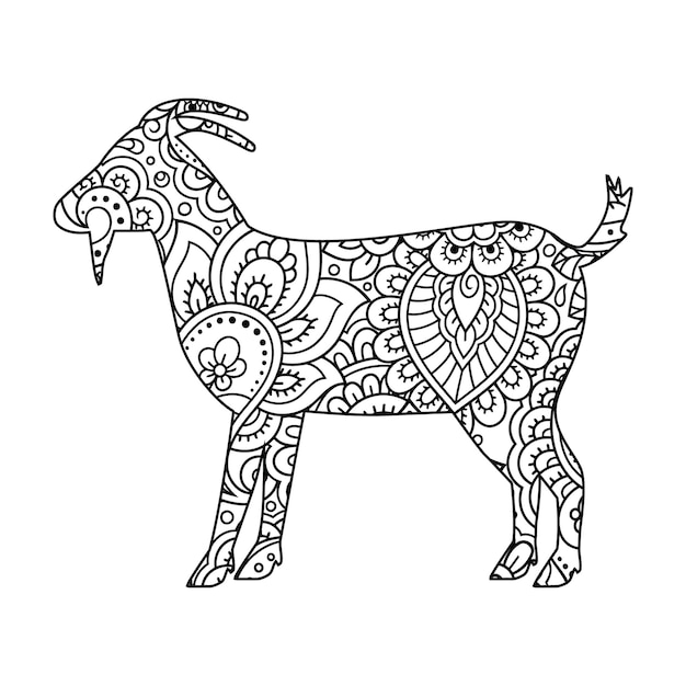 Goat coloring page for kids