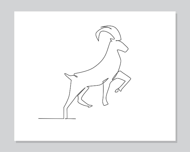 Goat continuous one line illustration