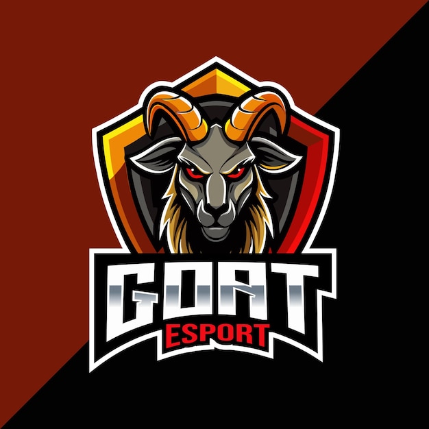 Goat Esport mascot logo design with shield