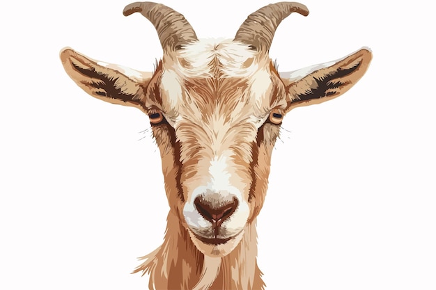 Vector goat face vector illustration on white background