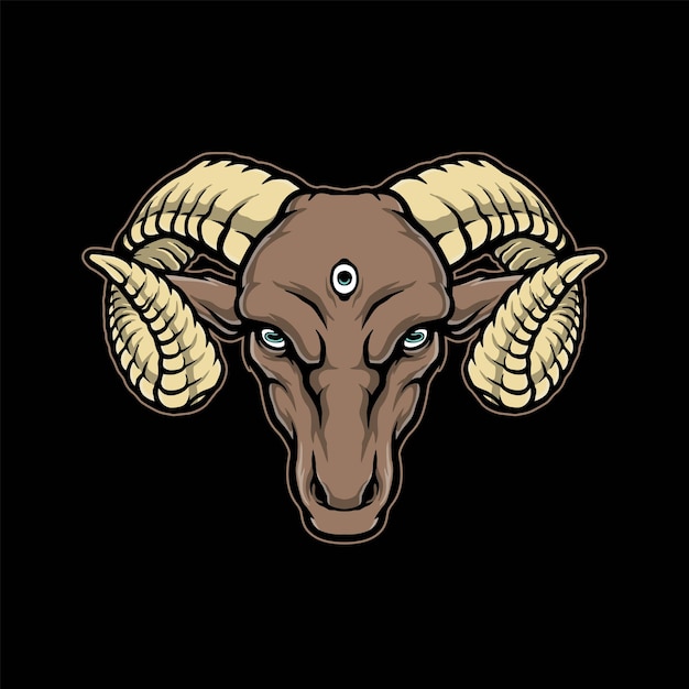 Goat Head Artwork Logo Illustration