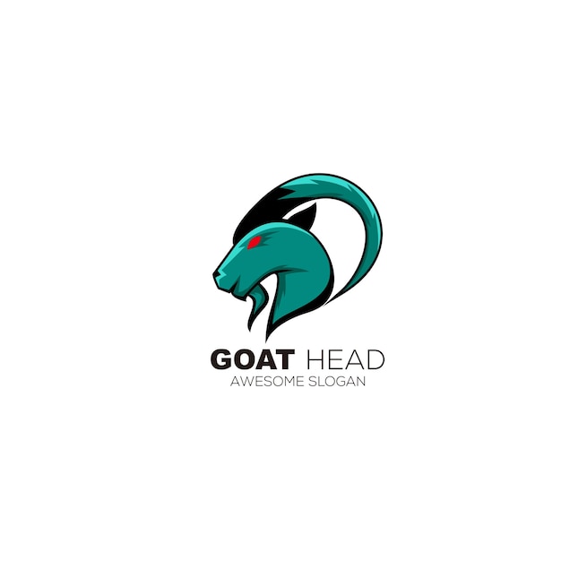 Goat head design colorful logo vector