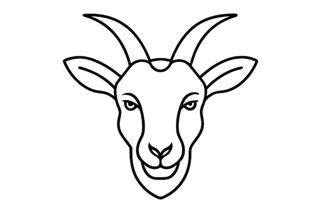 Vector goat head icon vector silhouette illustration