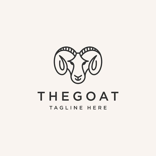 Goat head line logo design