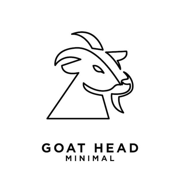 Vector goat head line logo icon design illustration